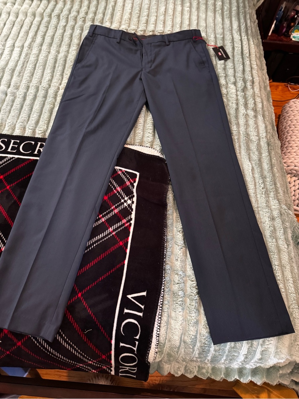 Men's Dark Navy Dress Pants - Tailored Modern Fit 36W 34L